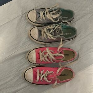 Converse sneakers 2 pairs of size 1 kids.